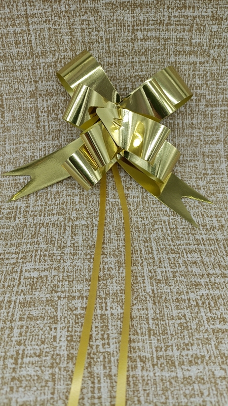 PM860301--23mm 46cm 亮面金属色蝴蝶结