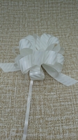PC870202--4'' Solid Printed 30MM Ribbon Wide 5 INCH Orange Navy Blue Paper Pull String Bows光面条纹印刷手拉花
